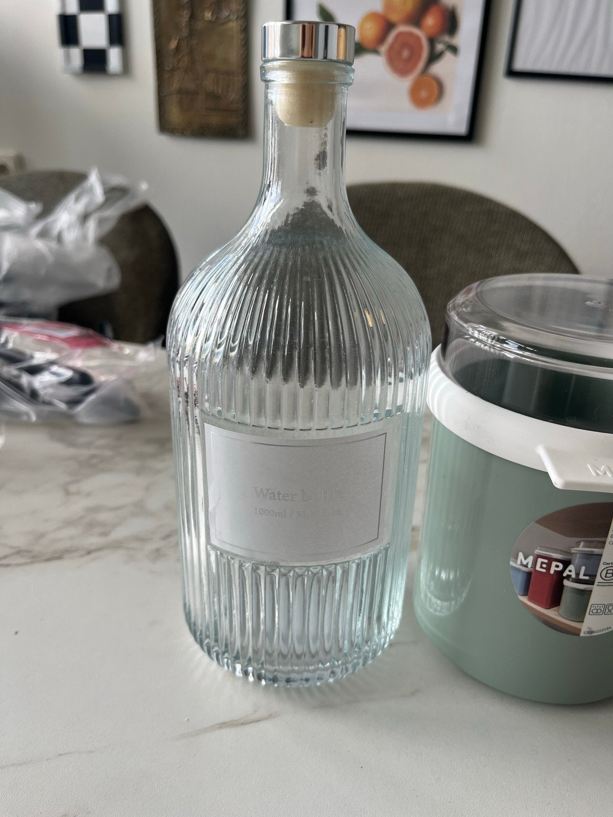 Glazen flessen en potten set, Transparant, Met deksel, Ophalen of Verzenden, Glas