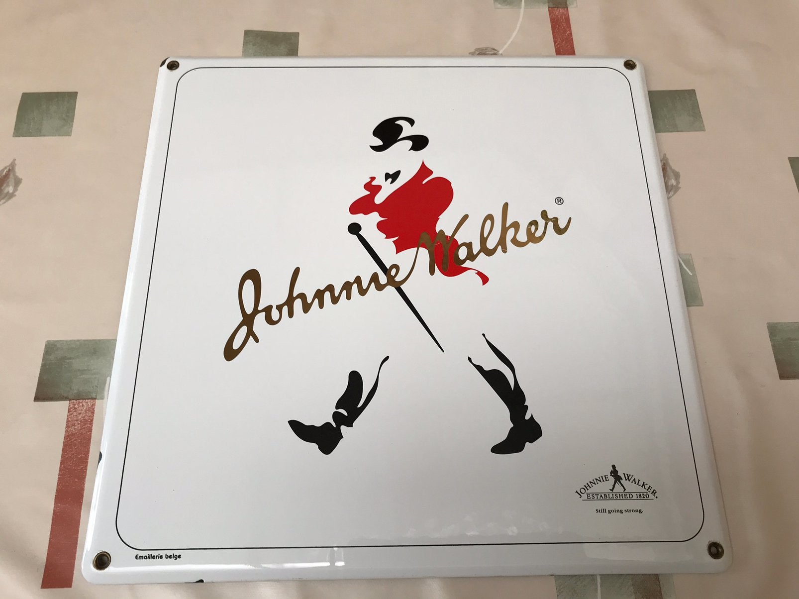 Johnnie Walker emaille reclamebord, Ophalen of Verzenden, Gebruikt, Reclamebord