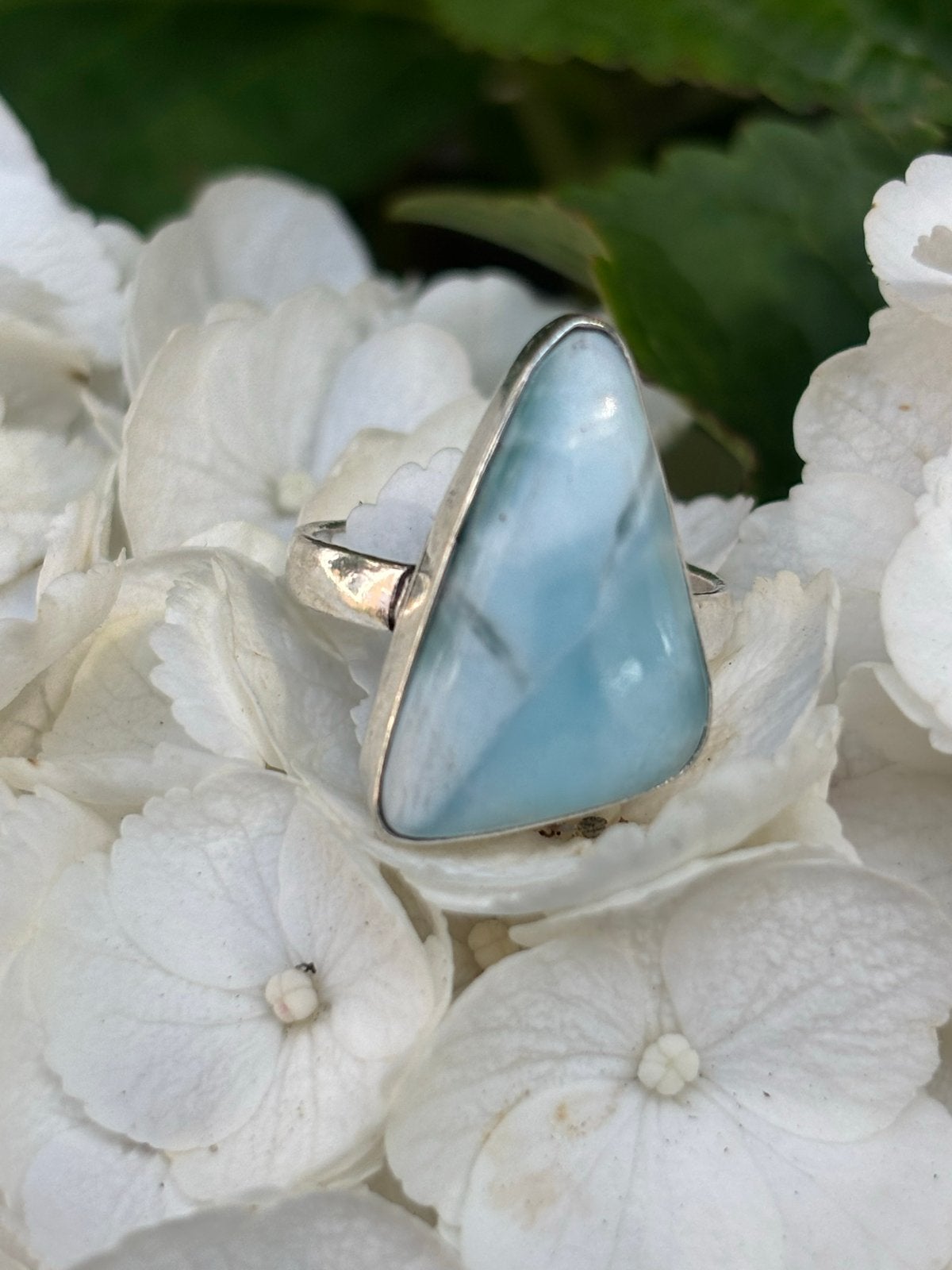 Larimar ring maat 17 - Handgemaakt, Sieraden, Tassen en Uiterlijk, Ringen, Blauw, Nieuw, Ophalen of Verzenden, 17 tot 18