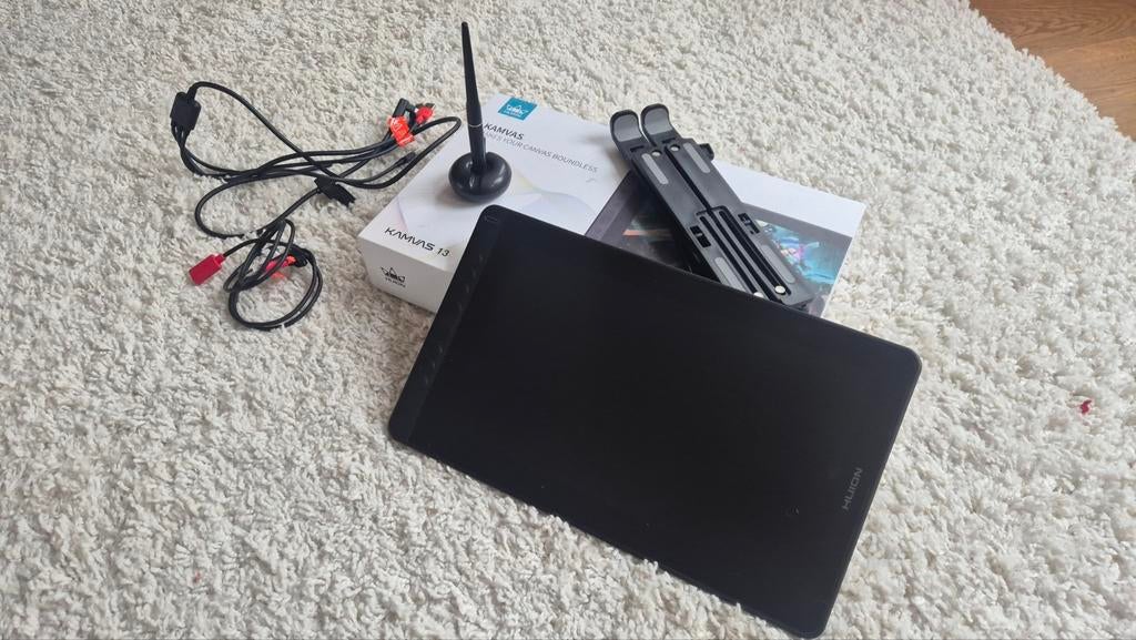 Huion Kamvas 13 Pen Display, Computers en Software, Tekentablets, Zo goed als nieuw, Bedraad, Multi-touch, Ophalen of Verzenden
