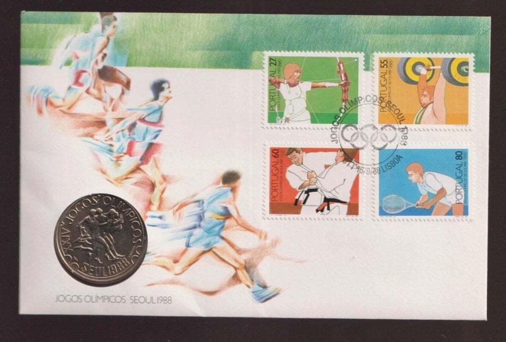 Numisbrief Portugal 250 Escudos 1988, Postzegels en Munten, Ophalen of Verzenden, Overige landen