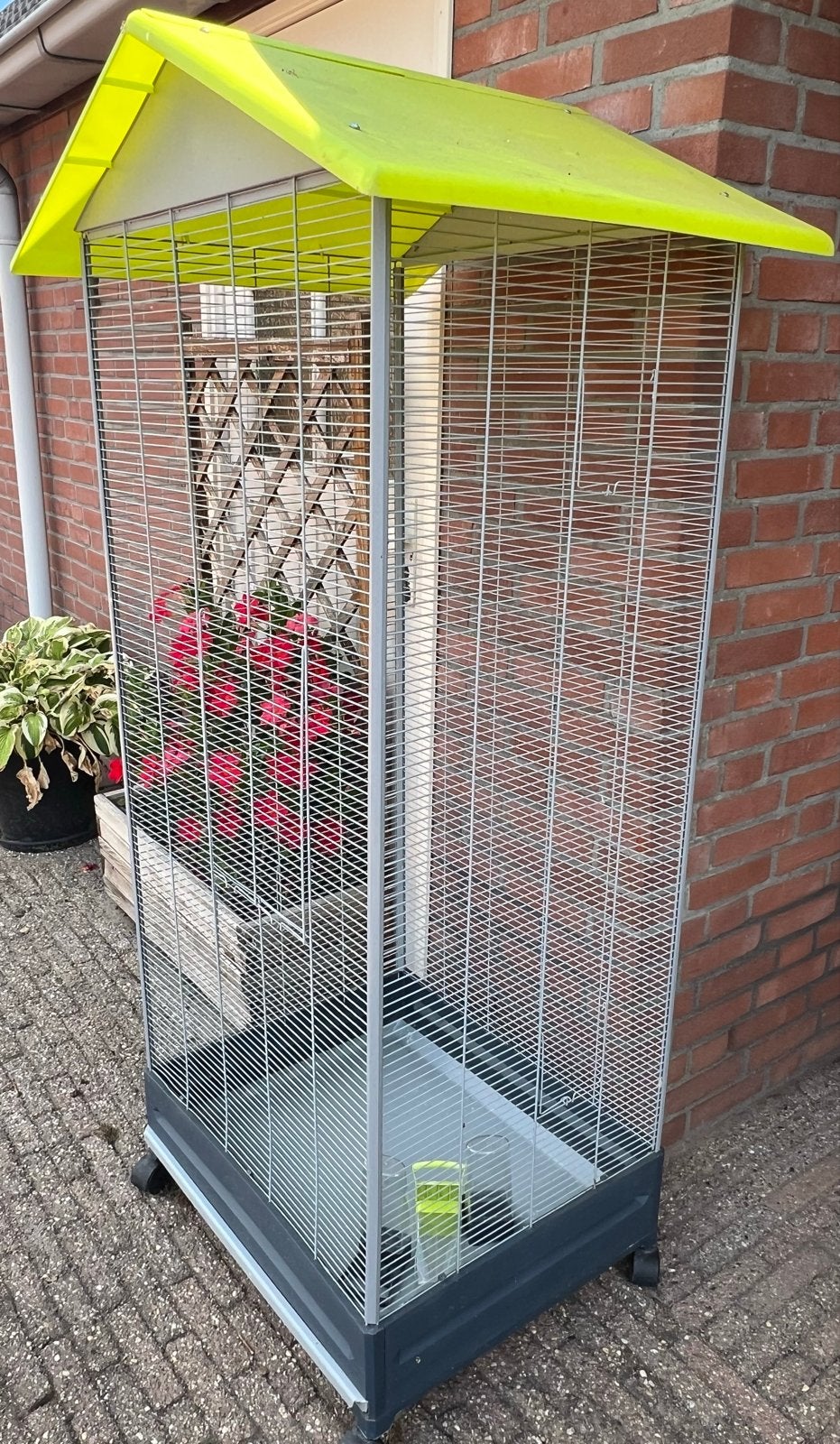 Volière op wielen, Ophalen, Gebruikt, Metaal, Vogelkooi