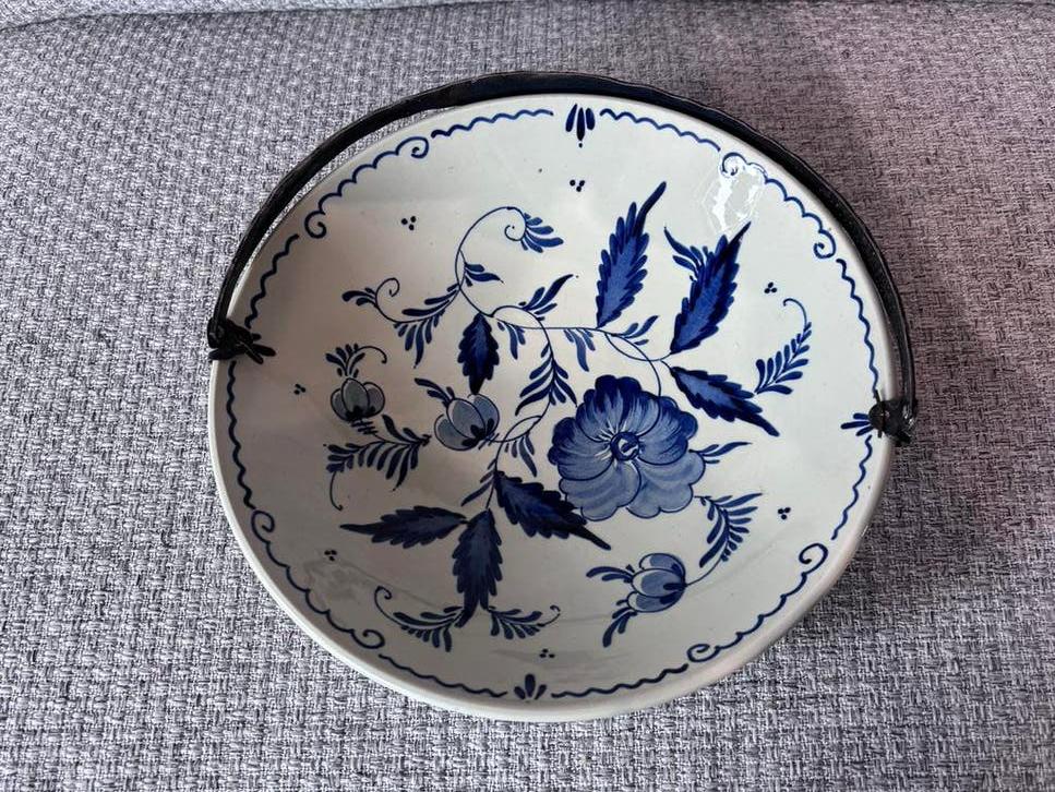 Prachtig Delfts Blauw Henkelmandje Handgeschilderd 3229/7, Ophalen of Verzenden