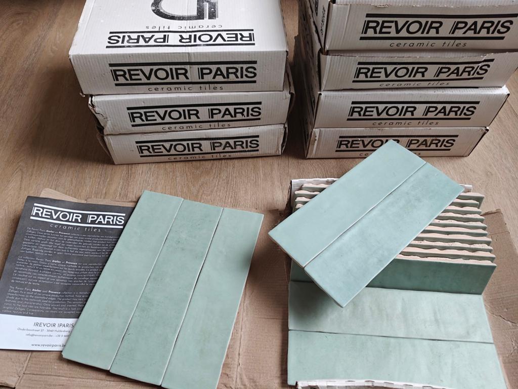 Revoir Paris Atelier vert d'eau mat 6,2x25, Doe-het-zelf en Verbouw, Tegels, Ophalen, Nieuw, 20 tot 40 cm, Minder dan 5 m²