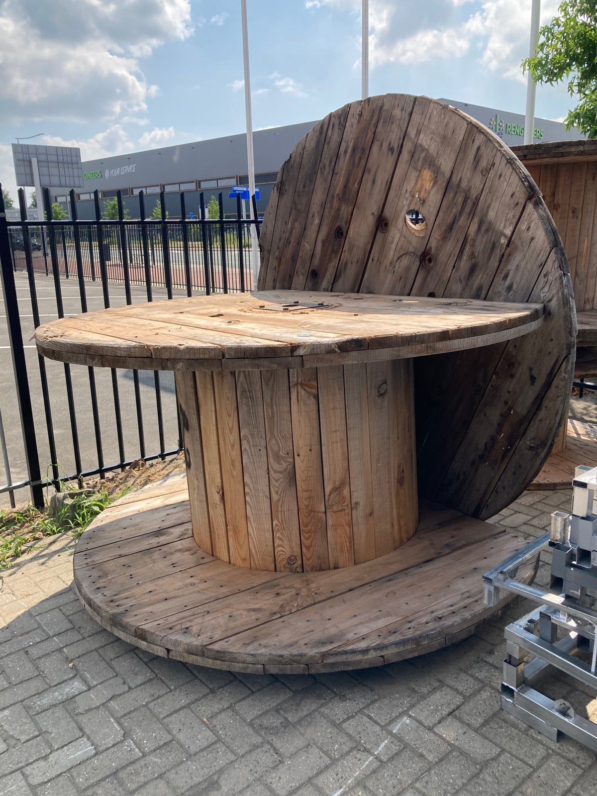 Houten haspel, tuintafel, Tuin en Terras, Tuintafels, Ophalen, Nieuw, Rechthoekig, Hout