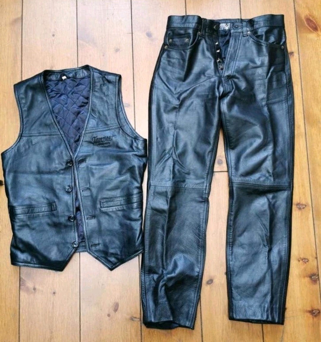 Set echte leren motorkleding M /31 (broek + gilet/vest), Ophalen of Verzenden, Tweedehands, Dames, Overige typen