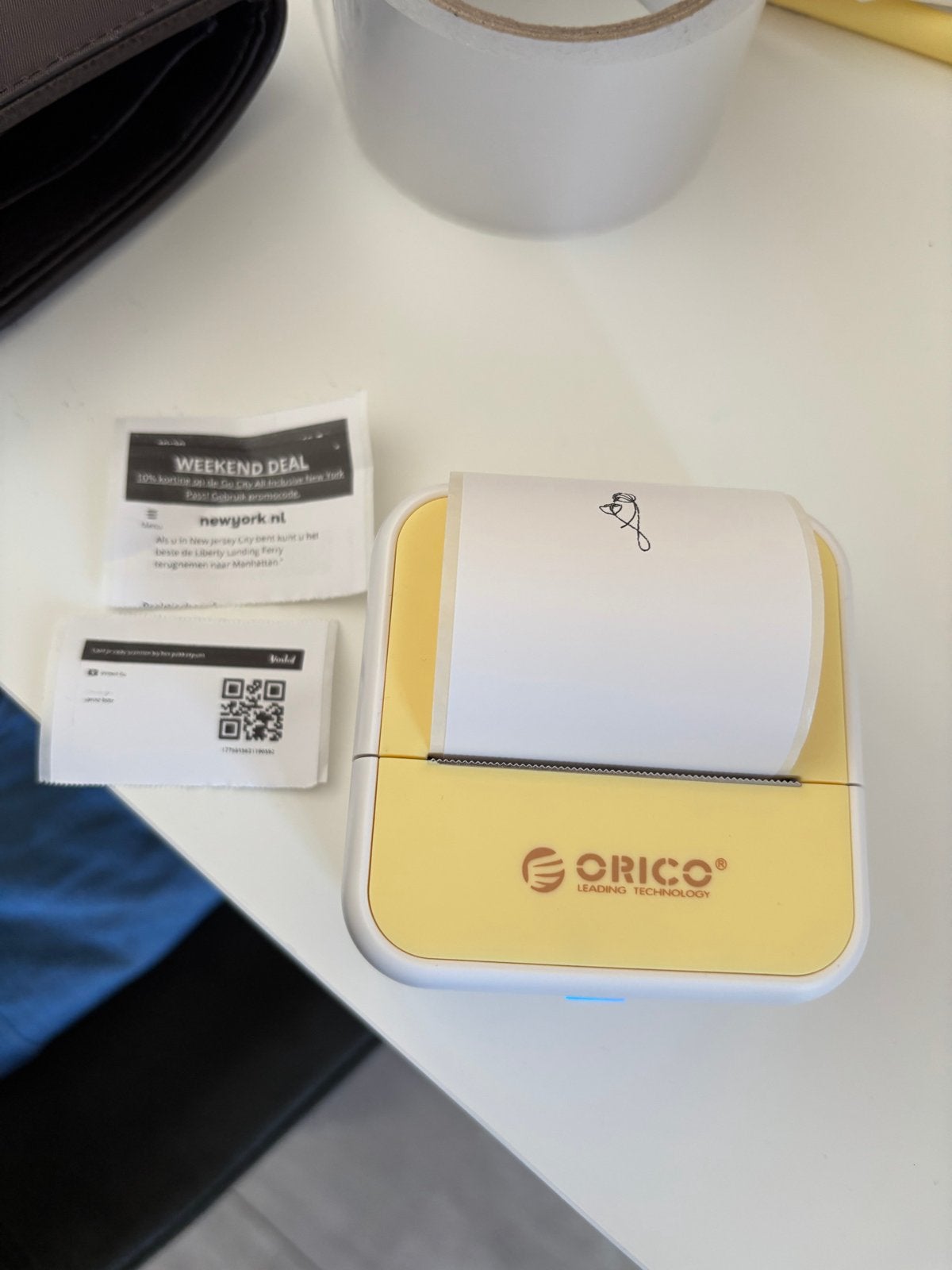 Orico Mini Pocket Thermische Printer met Extra Rollen, Zwart-en-wit printen, Printer, Ophalen of Verzenden, Zo goed als nieuw