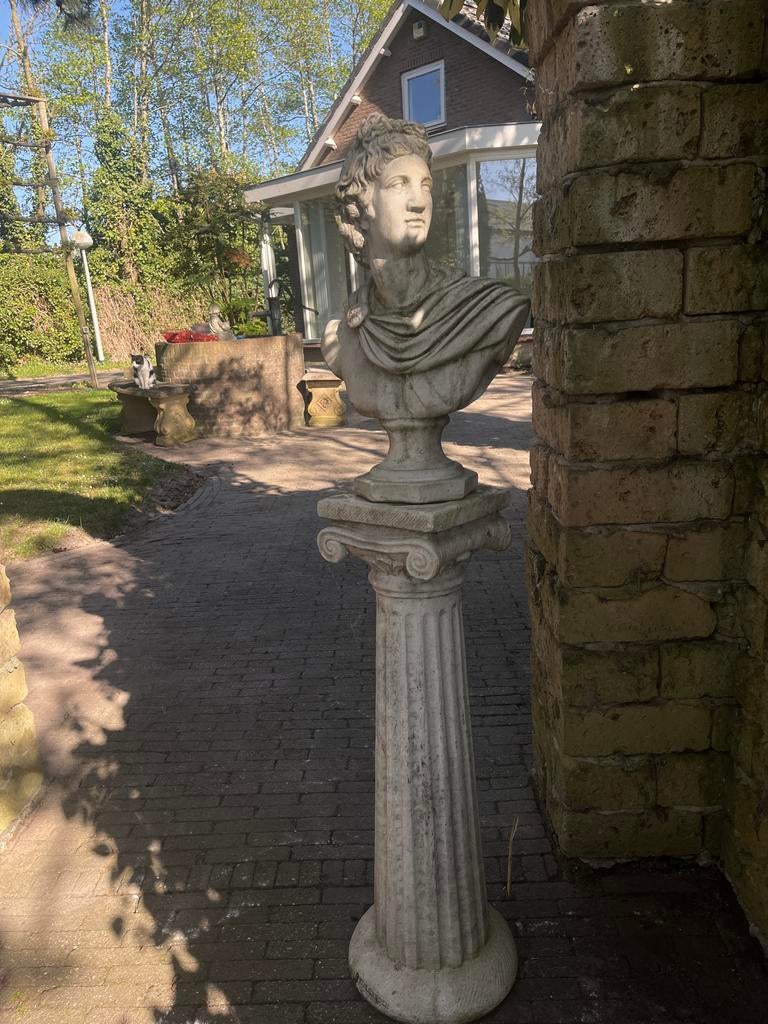 Italgarden Apollo op Sokkel - Klassieke Tuindecoratie, Ophalen, Gebruikt