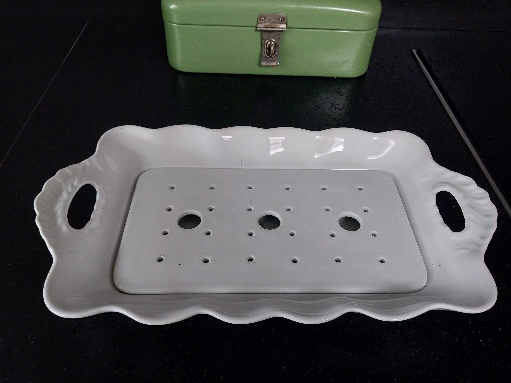 uit oma's kast vintage porseleinen aspergeschaal met treefje, Ophalen, Overige stijlen, Porselein, Schaal of Schalen