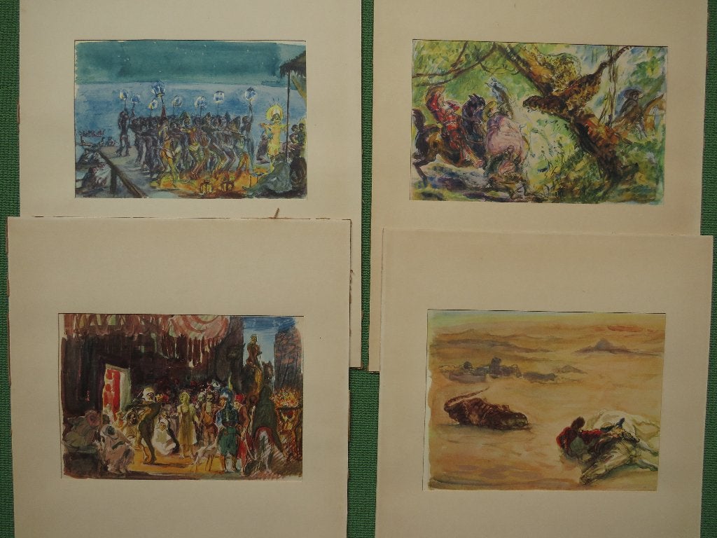 4 x Max Slevogt in passe partout, Antiek en Kunst, Ophalen of Verzenden