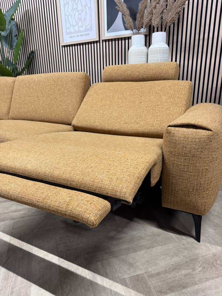 ZGAN Montel Tuscan Hoekbank - Mustard Geel - 297 x 210, Huis en Inrichting, Banken | Bankstellen, -, -, Hoekbank, Ophalen of Verzenden