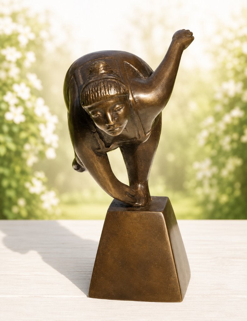 DIKKE DAME / bronzen beeld / gebogen, Antiek en Kunst, Ophalen of Verzenden, Brons, Beeld