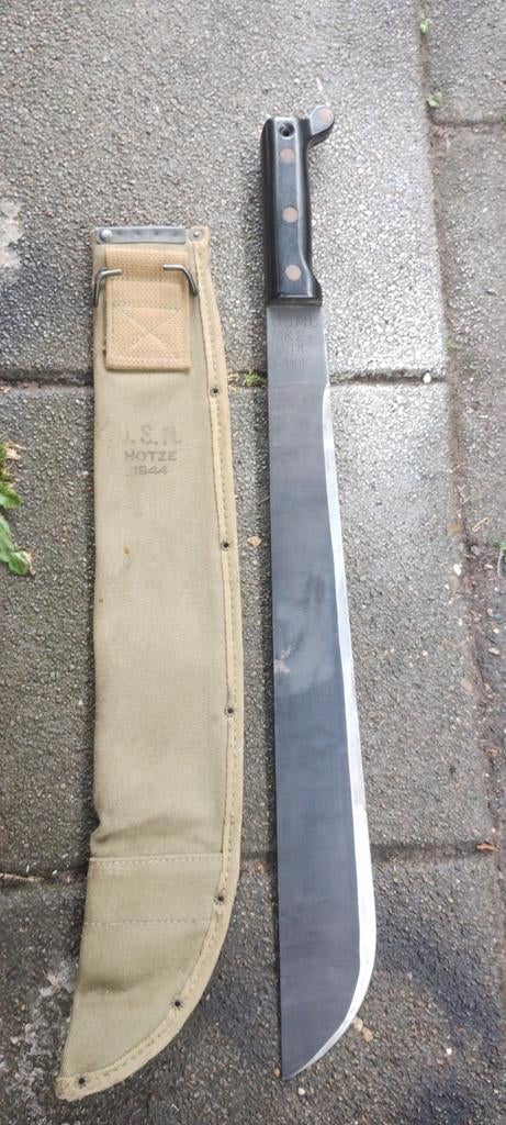 USMC Machete MK2 1944 met schede - Militaria WO2, Verzamelen, Militaria | Tweede Wereldoorlog, Verzenden, Marine, Amerika, Mes of Dolk