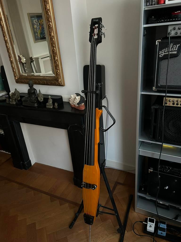 Stagg Electriche contrabas, Muziek en Instrumenten, Snaarinstrumenten | Gitaren | Bas, Ophalen, Zo goed als nieuw, Akoestisch