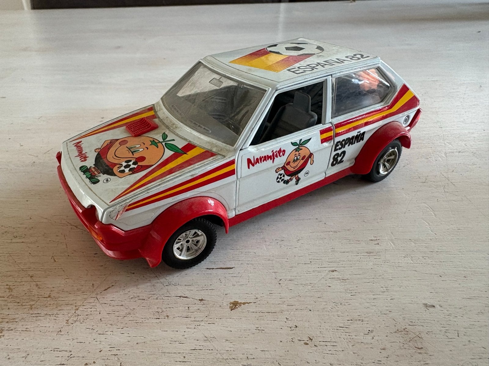 Bburago Fiat Ritmo Abarth Naranjito España 82 WK 1982, Ophalen of Verzenden, Gebruikt
