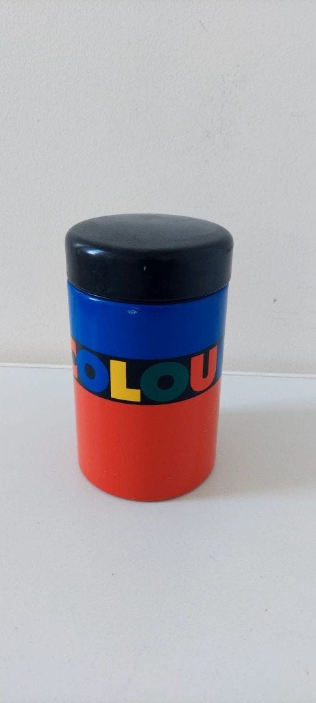 Vintage Brabantia Canister • Memphis Milano Style 80s, Eu, Blauw, Eu, Ophalen of Verzenden