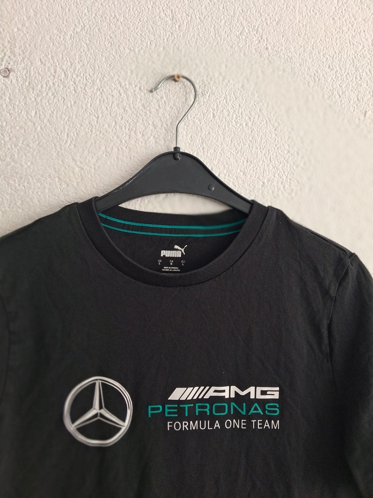 Puma Mercedes AMG Petronas F1 Team T-shirt Zwart Maat L, Kleding | Heren, Zwart, Ophalen of Verzenden, Gedragen, Puma