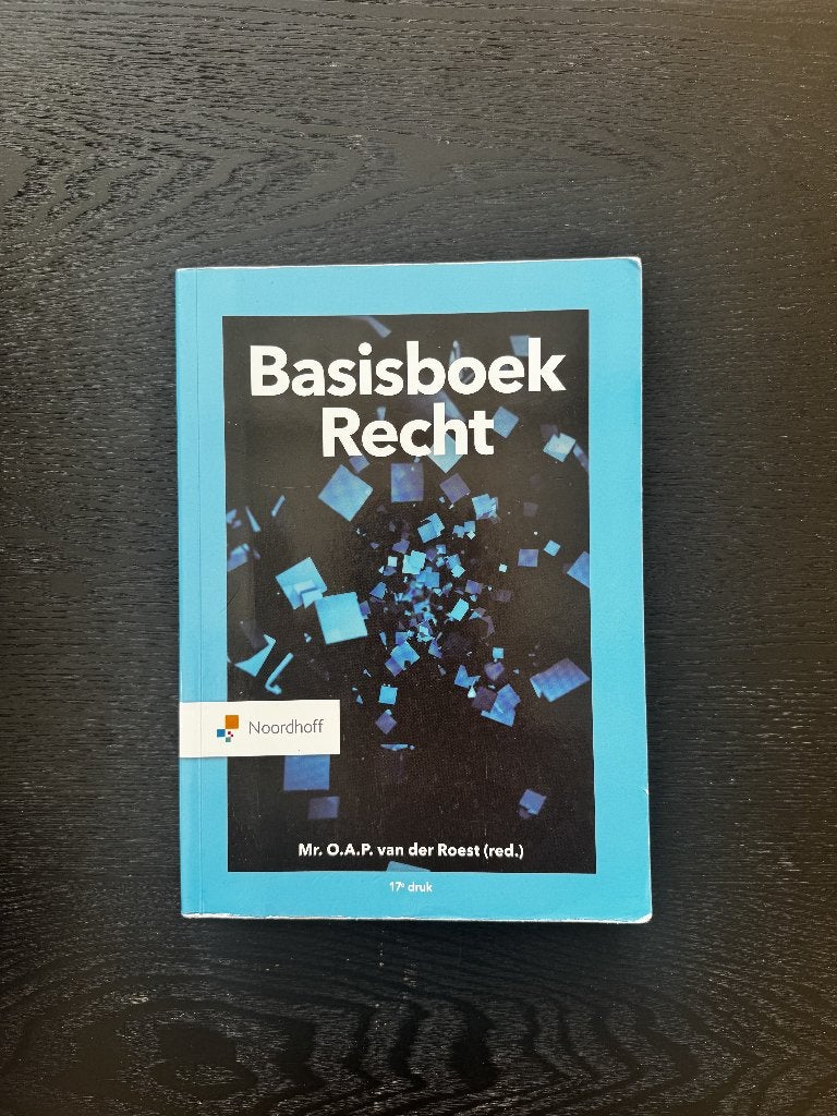 Basis boek recht ISBN 9789001747640, Boeken, Mr. O.A.P. van der Roest (red.), Zo goed als nieuw, Alpha, HBO