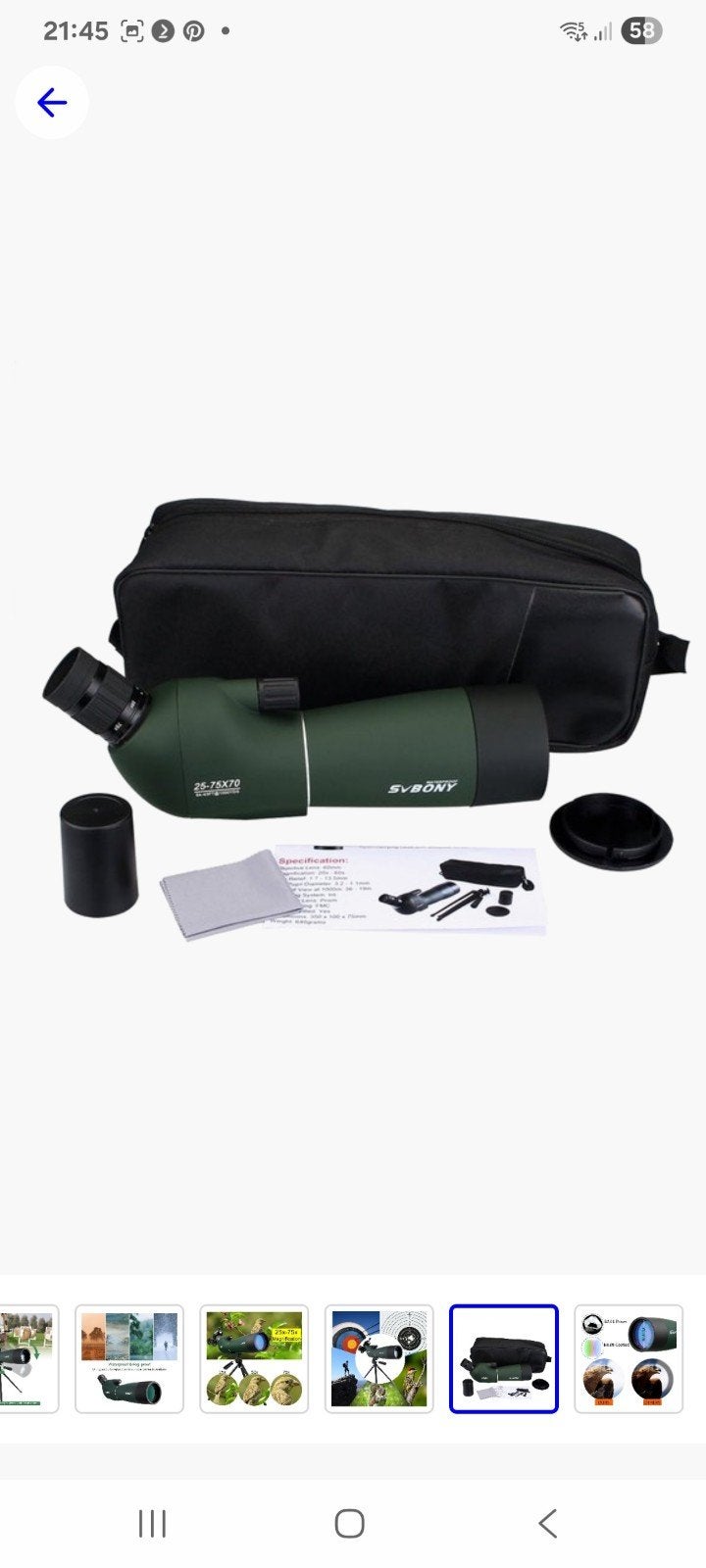 SVBONY WATERPROOF 25 70X70 SPOTTER, Overige typen, Nieuw, Ophalen of Verzenden, 20x of meer