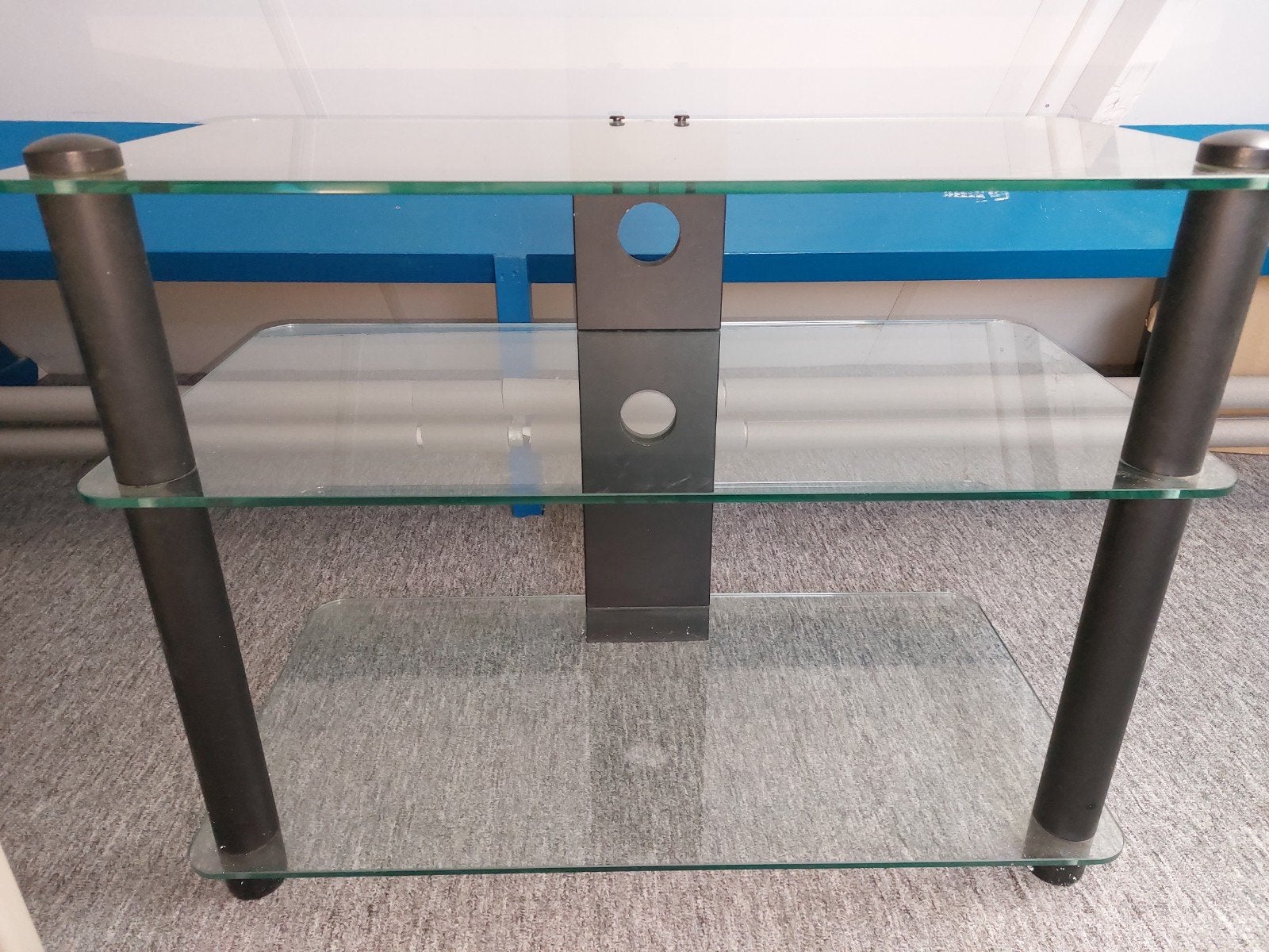 Glazen TV-meubel / audiomeubel (LxBxH, 80x42x60 cm), Huis en Inrichting, Ophalen, Gebruikt, 50 tot 100 cm, Glas