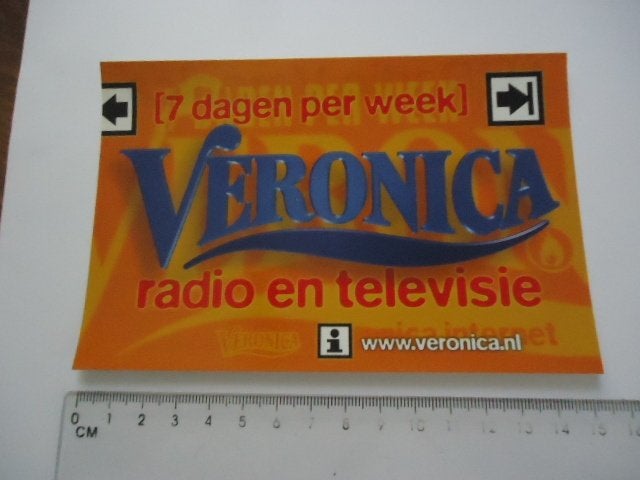 sticker oud Veronica Hit RADIO Jensen Evers Staverman inkel, Verzenden, Zo goed als nieuw, Bedrijf of Vereniging