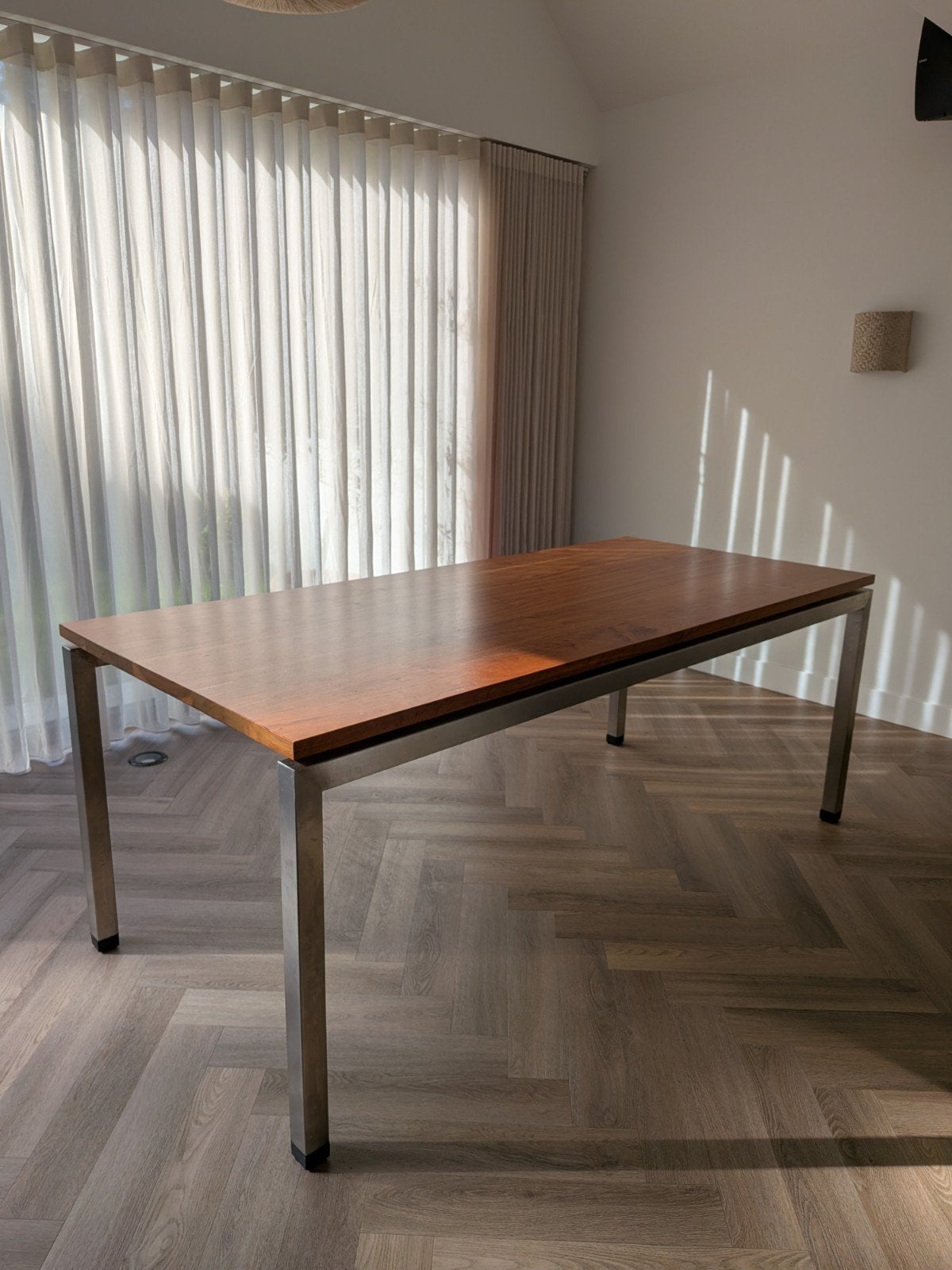 Rechthoekige eettafel van kersenhout, Ophalen, Gebruikt, 50 tot 100 cm, Kersenhout