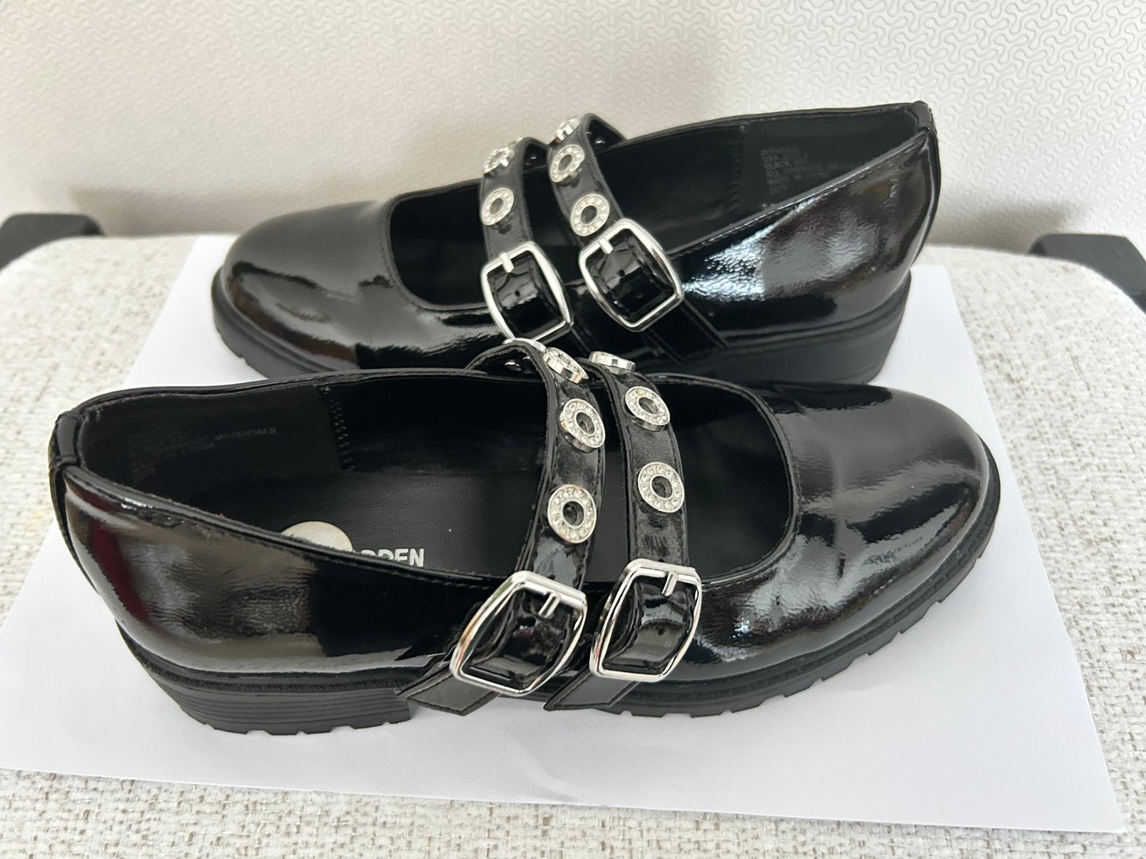 Zwarte lak schoenen met gespen Steve Madden maat 35, Ophalen, Zo goed als nieuw, Meisje, Schoenen