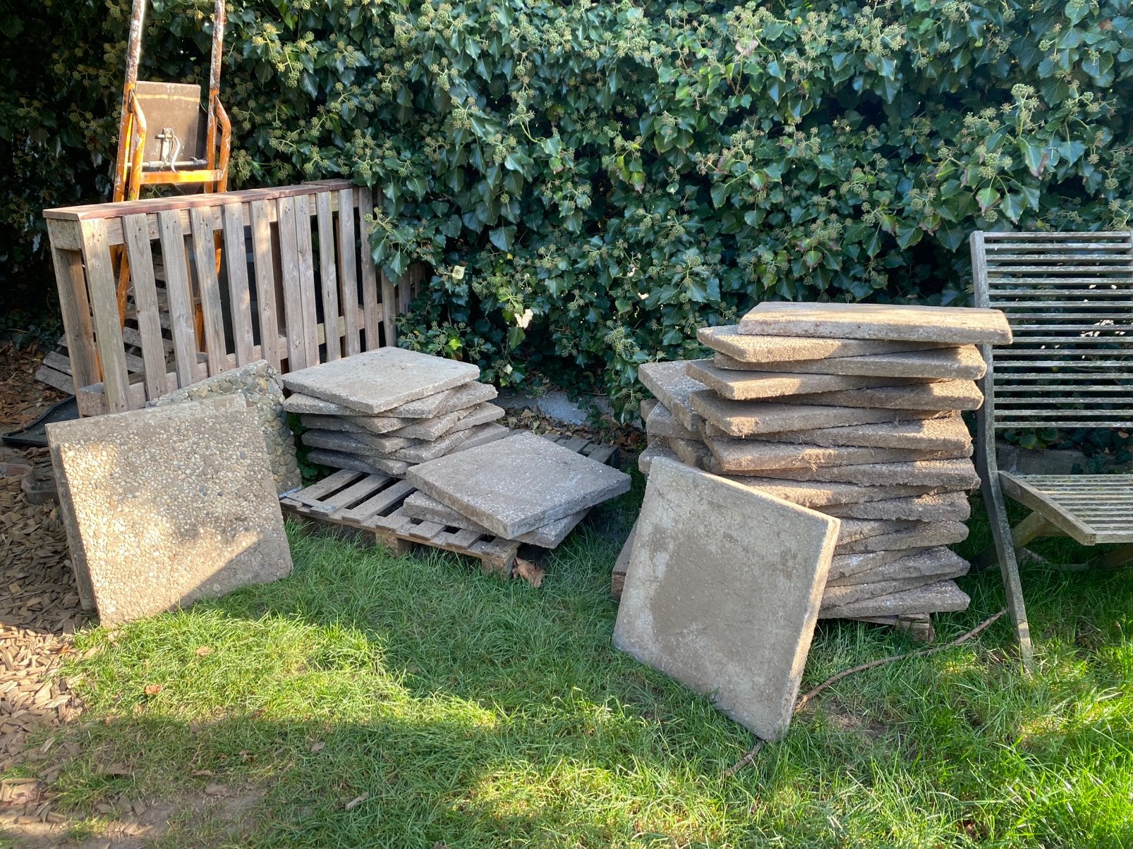 Grindtegels 50x50 en 30x60, Ophalen, Gebruikt, Overige materialen