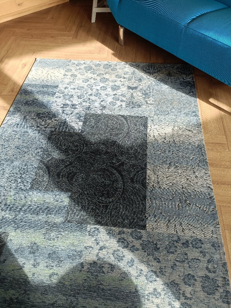 mooie vloerkleed, Ophalen, Gebruikt, 100 tot 150 cm, Blauw