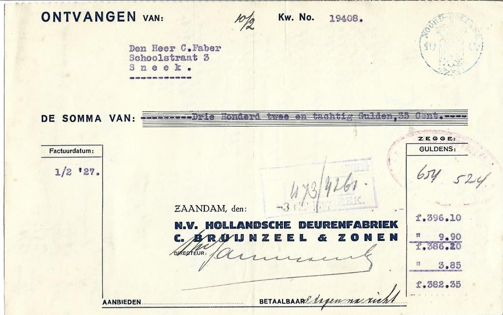Zaandam Bruynzeel Voogd & Tilkema De Wildschieter Houthandel, Verzenden, Gebruikt, Overige typen