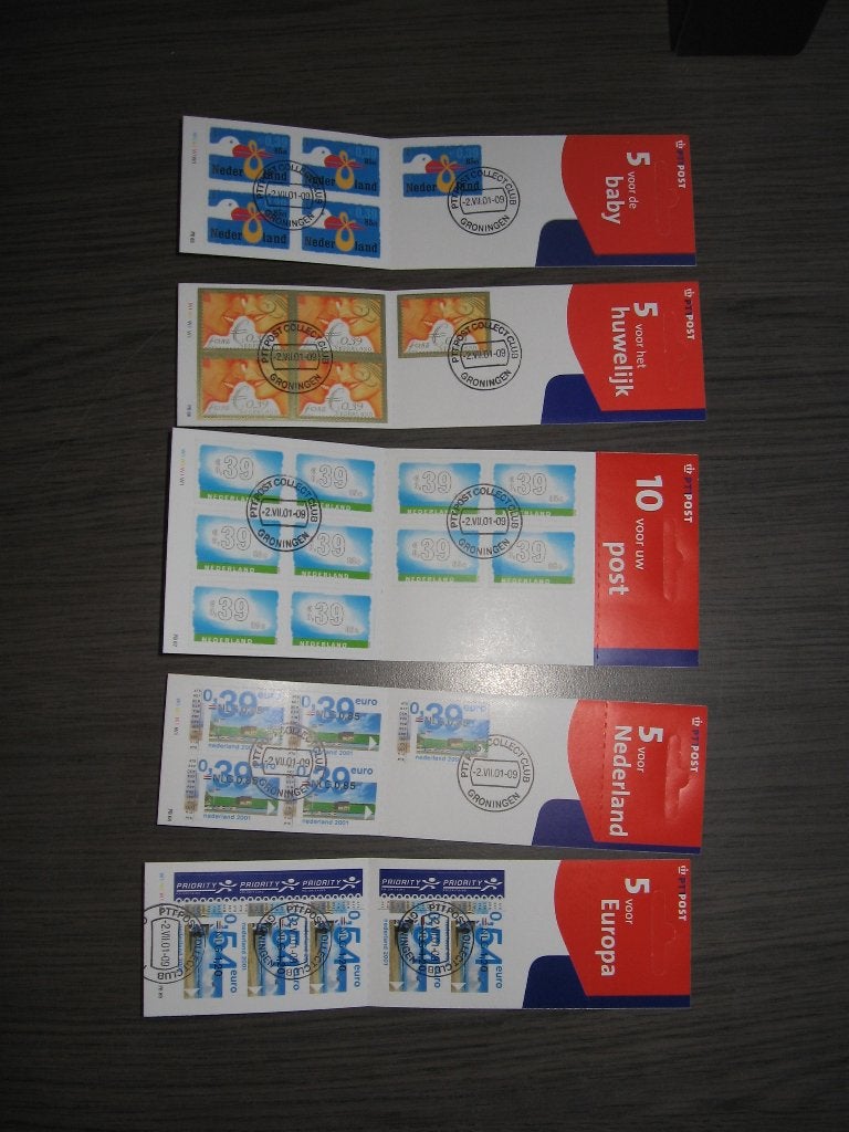 Nederland. 13 Postzegelboekjes, Eurozegels, Gestempeld., Postzegels en Munten, Postzegels | Nederland, Verzenden, Na 1940, Gestempeld