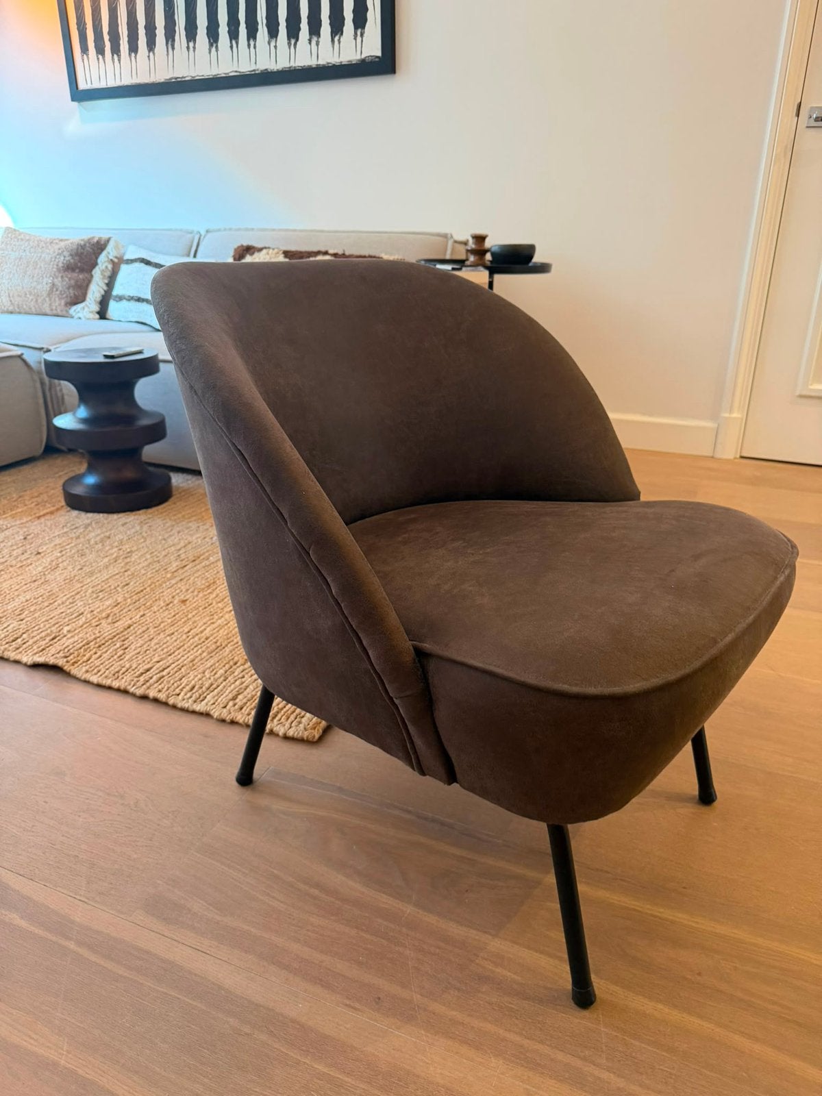Woood vogue fauteuil stoel leer, Ophalen, Zo goed als nieuw, 50 tot 75 cm, Leer