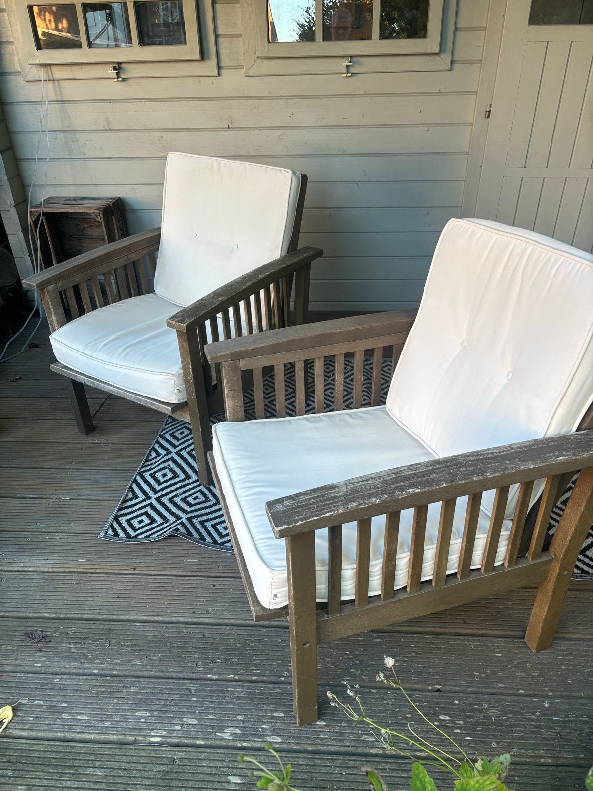 2 gebruikte rookstoelen met verstelbare rugleuning, Ophalen, Gebruikt, Hout, Verstelbaar