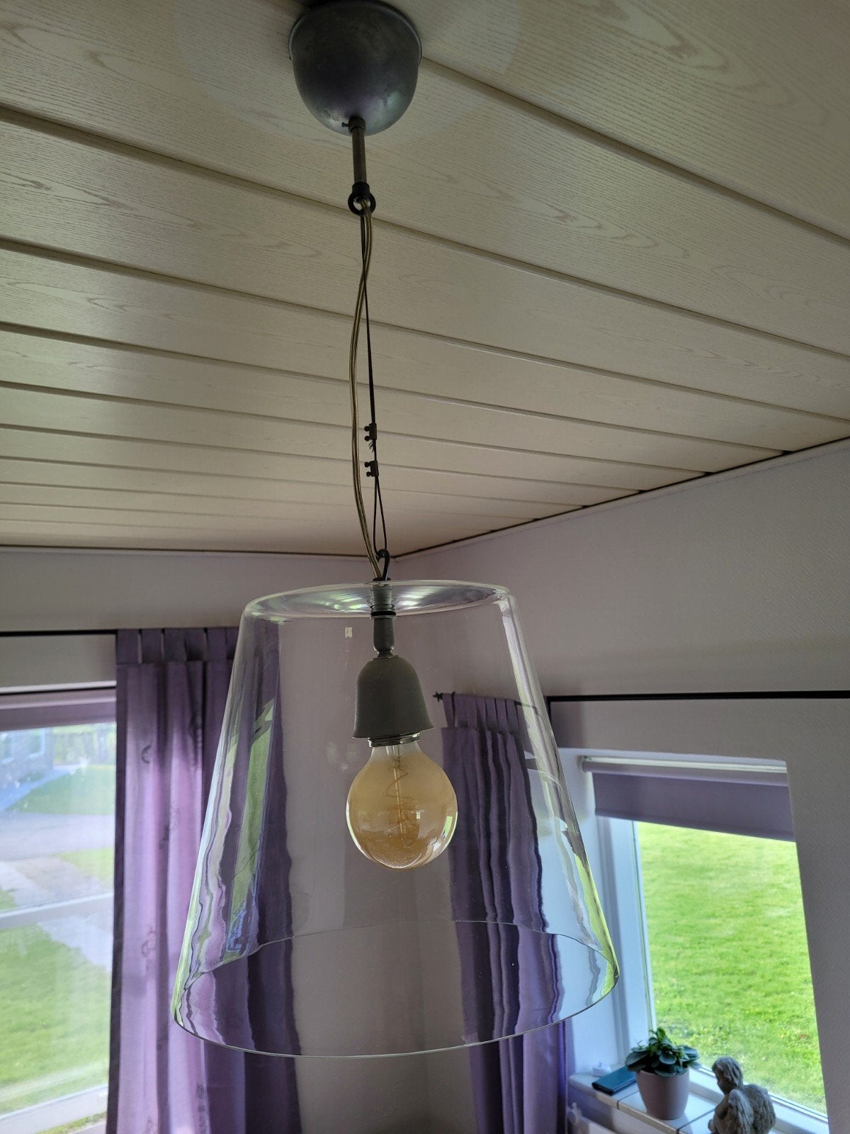 Glazen hanglamp, Ophalen, Gebruikt, Glas, E27 (groot)