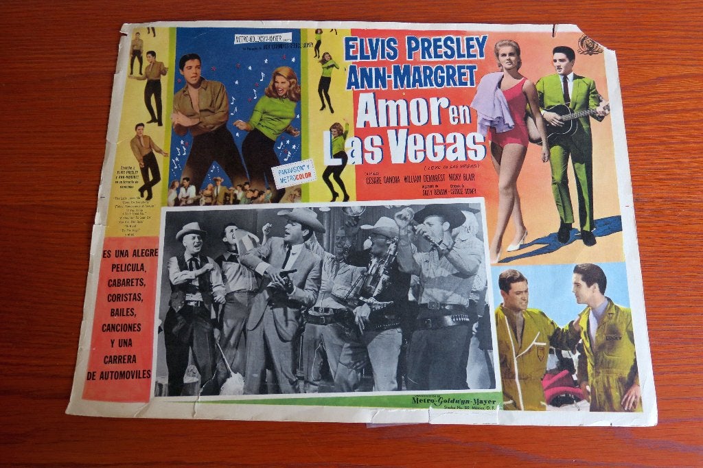 Elvis Presley originele poster Viva Las Vegas 1964 spaans v2, Ophalen of Verzenden, Gebruikt, Poster, Artwork of Schilderij