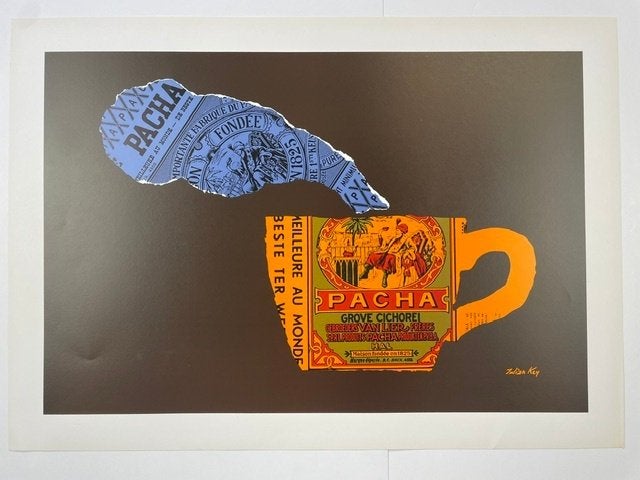 poster PACHA koffie Julian Key jaren 1960 originele druk, Ophalen of Verzenden, Zo goed als nieuw, A1 t/m A3, Film en Tv