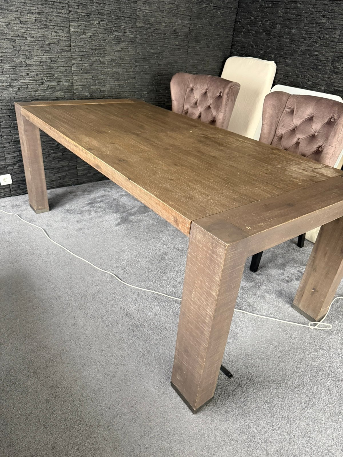 Eettafel hout, Ophalen, 200 cm of meer, 50 tot 100 cm, Zo goed als nieuw