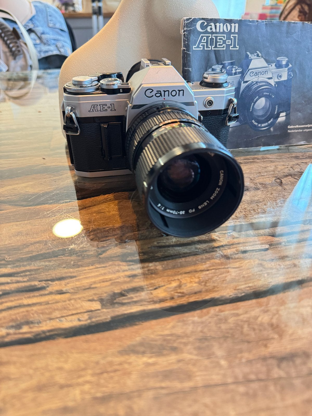 Canon AE-1 SLR met FD 35-70mm lens, Ophalen of Verzenden, Gebruikt, Spiegelreflex, Canon