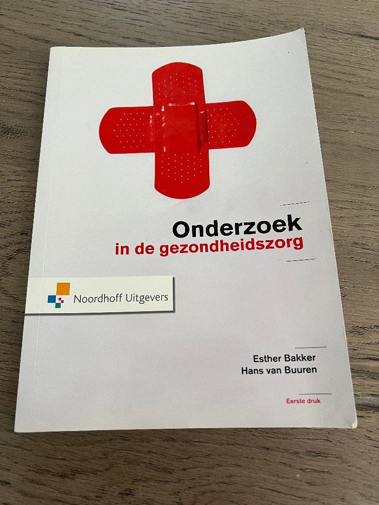 Boek:Onderzoek in de gezondheidszorg - Esther Bakker, Boeken, Ophalen of Verzenden, Beta, Zo goed als nieuw, HBO