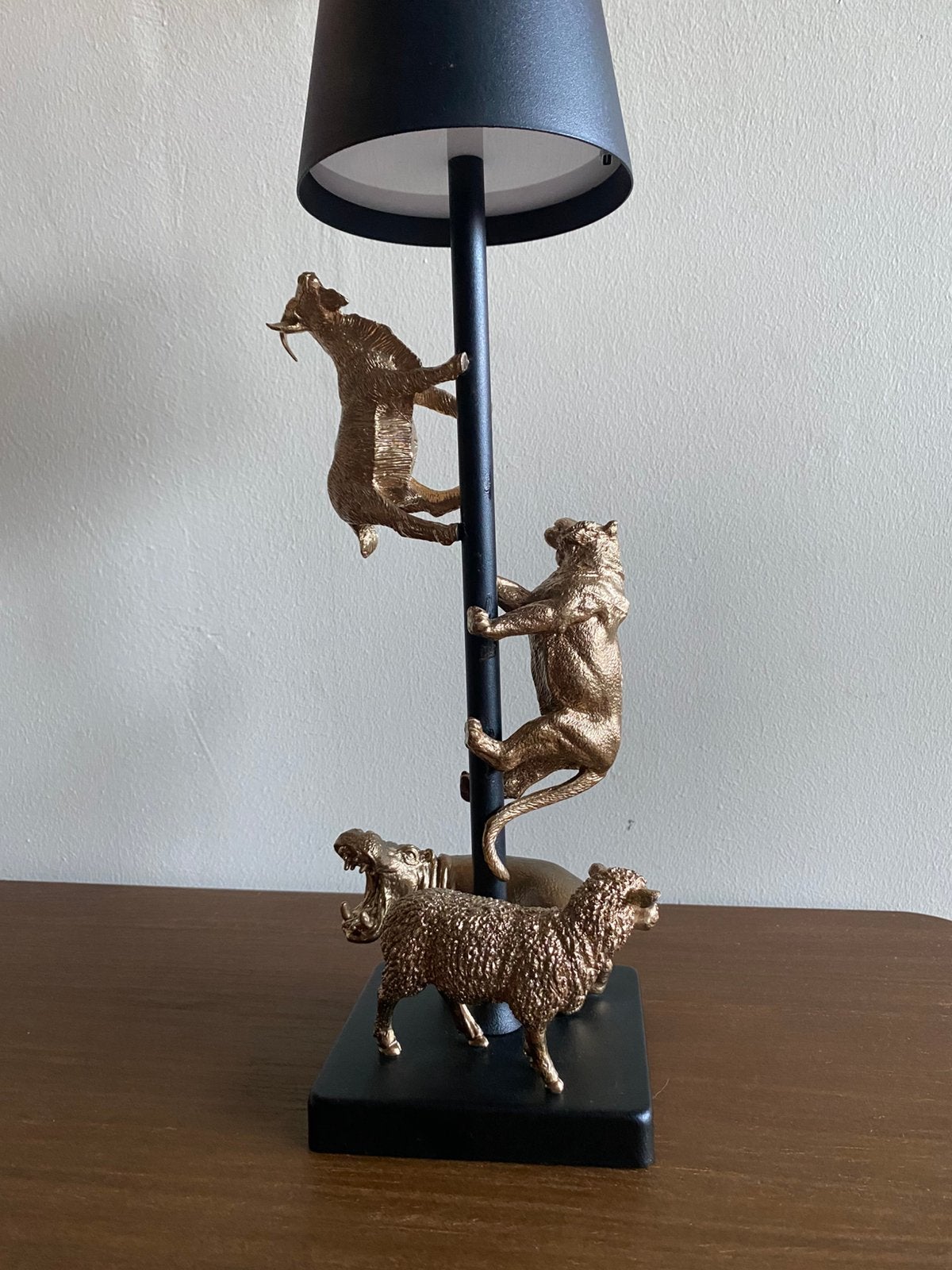 Customized zwarte dierenlamp, Ophalen of Verzenden, Gebruikt, Oplaadbaar
