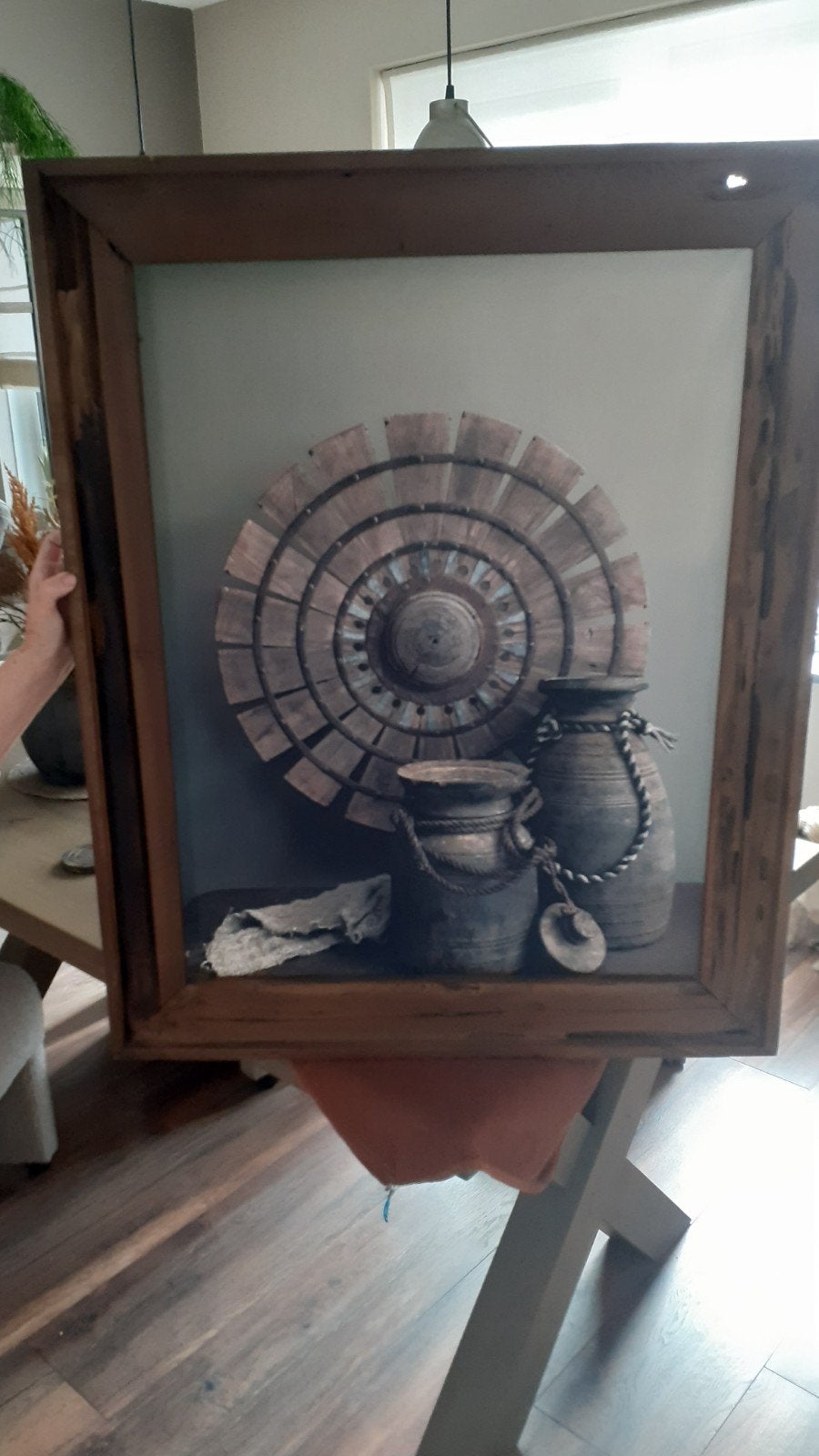 Uniek 3D-kunstwerk in houten lijst, Ophalen of Verzenden
