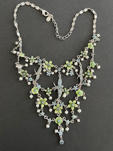 Pilgrim Danish Design ketting zwaluw bloem Swarovski, Overige materialen, Verzenden, Zo goed als nieuw, Met hanger