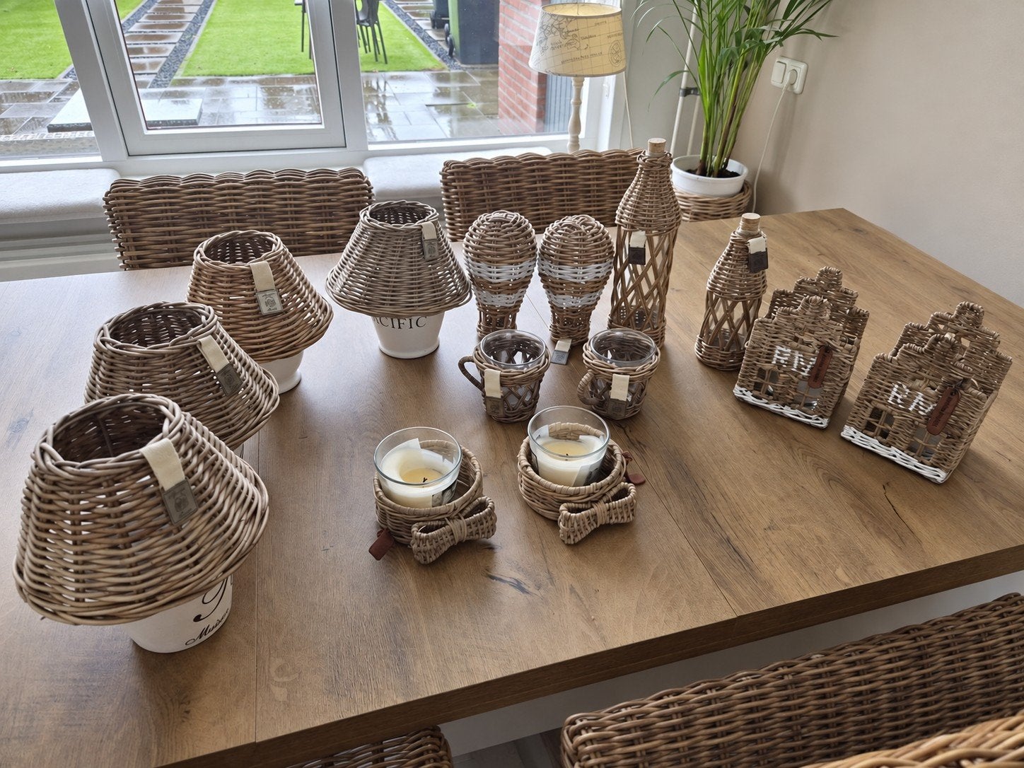 Partij rieten/wicker woondecoratie - landelijke stijl, Ophalen, Gebruikt, Bruin, Natuurlijk materiaal