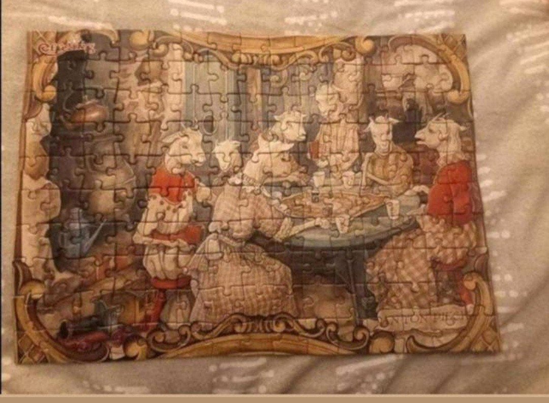 Efteling Puzzel De Wolf en de 7 Geitjes - Anton Pieck, Ophalen of Verzenden, Meer dan 50 stukjes, Gebruikt, 6 jaar of ouder