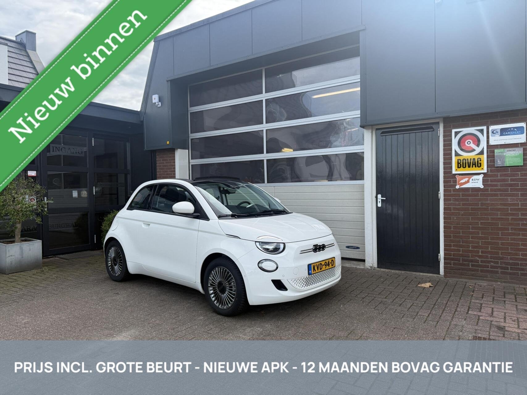 Fiat 500 C Icon 42 kWh SOH 97% CARPLAY/STOELVERW *ALL-IN PRI, Auto's, 12 maanden, Stof, Gebruikt, 4 stoelen