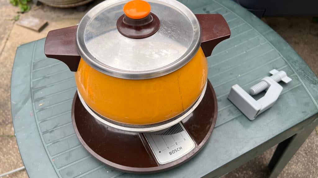 Fondue pan (elektrisch) Retro, Huis en Inrichting, Keuken | Potten en Pannen, Ophalen of Verzenden, Gebruikt, Overige materialen