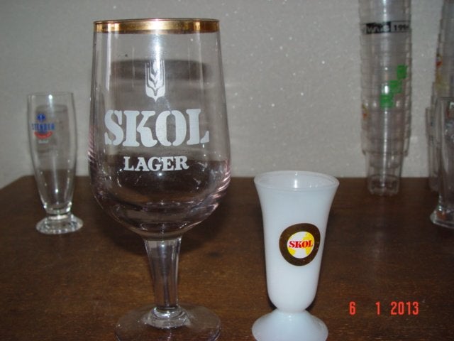 Skol Giant Glas Export., Ophalen of Verzenden, Zo goed als nieuw, Glas of Glazen, Oranjeboom