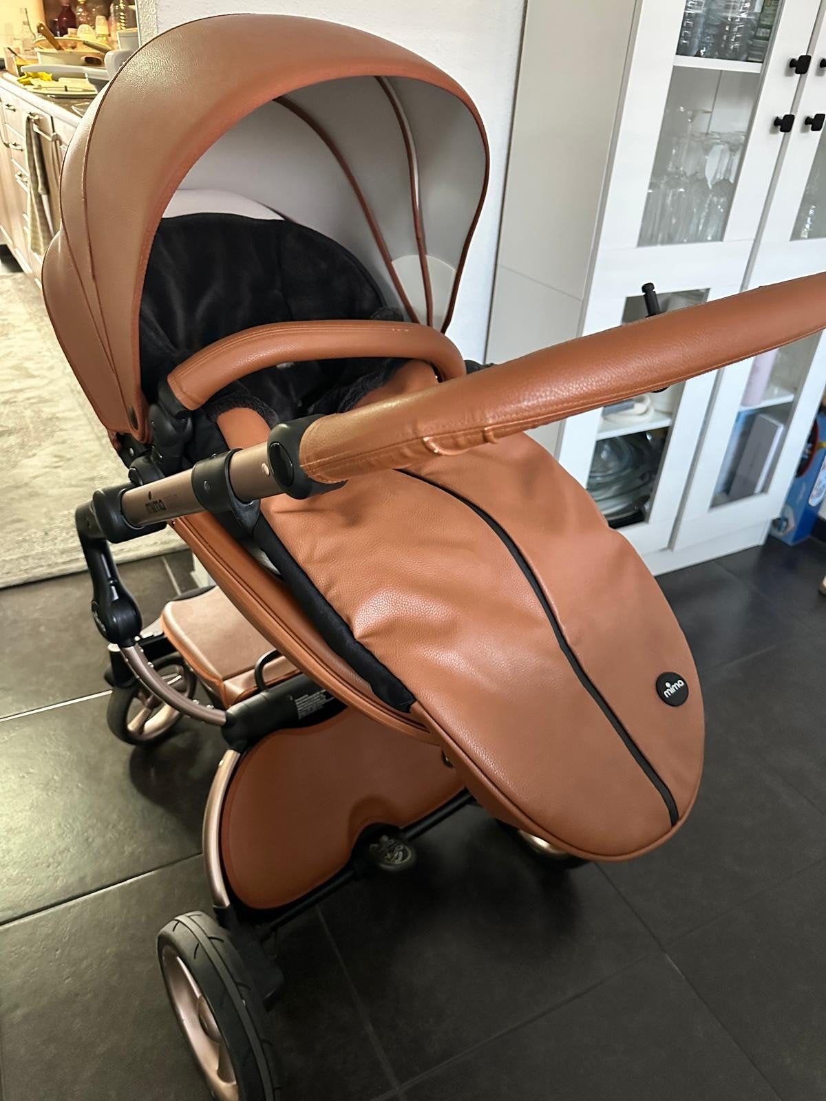 Mima Xari Kinderwagen - Bruin Leer, Ophalen of Verzenden