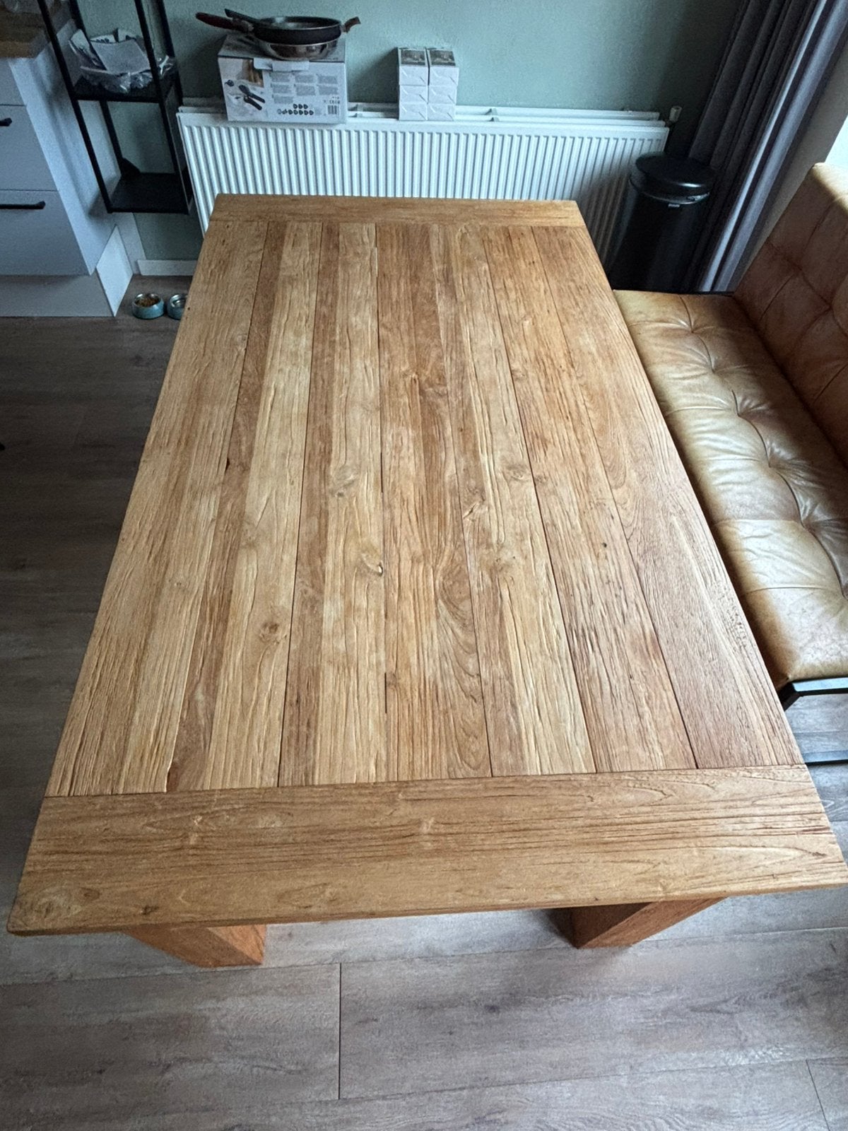 Tafel met bijpassend bankje, Ophalen, 100 tot 150 cm, 150 tot 200 cm, Vier personen