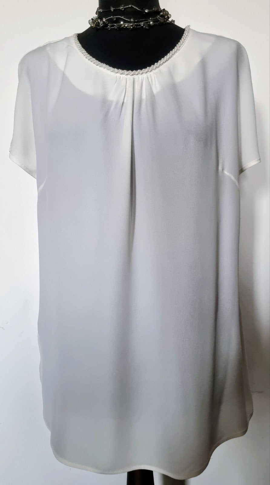 Elena Mirò Luxe brand Zijden Tuniek Top XL NIEUW WP245, Elena Miro, Wit, Maat 46/48 (XL) of groter, Nieuw
